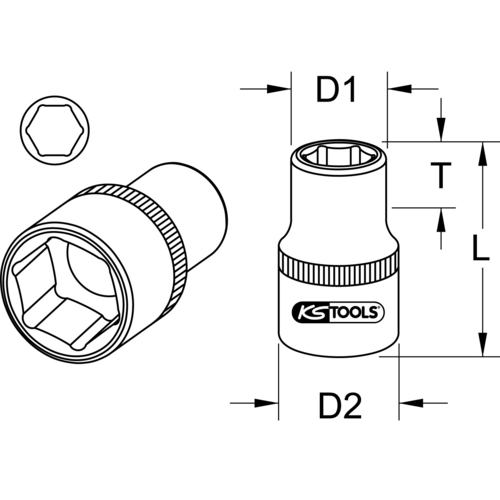 KS Tools 9641414 Stecknuss